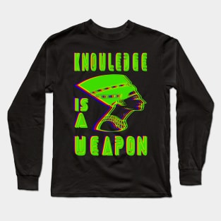 Nefertiti T-shirt with the text “Knowledge is a weapon” Long Sleeve T-Shirt